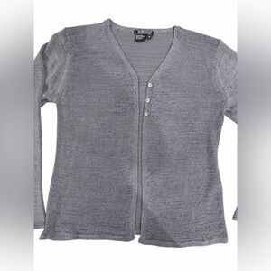 Harold's Gray Knit Cardigan Button Front